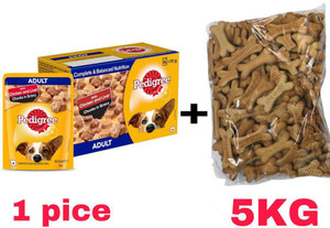 PEDIGREE 5 KG Adult Chicken Biscuit With 1 Pice Gravy Chicken 5 kg 2x2.5 kg Dry New Born Dog Food Price in India Buy PEDIGREE 5 KG Adult Chicken Biscuit With