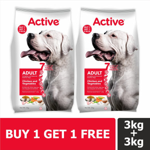 Buy 1 Get 1 Chicken and Vegetable 6 kg (2x3 kg) Dry Adult Dog Food