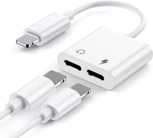 SANNO WORLD White iPhone Lightning Splitter 2 in 1 Dual Lightning