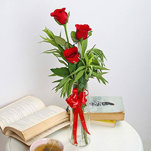 Floweraura Red Roses Bouquets, Flower Basket