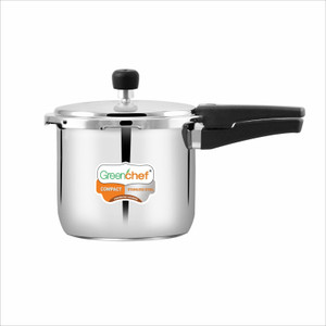 Greenchef Compact 3 L Outer Lid Induction Bottom Pressure Cooker Price in India Buy Greenchef Compact 3 L Outer Lid Induction Bottom Pressure Cooker online at Flipkart