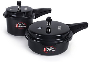 SKALA Pack of 3 ltr Cooker and 3 ltr Pressure Pan Black Hard Anodized Aluminium 3 L Outer Lid Pressure Cooker Pressure Pan Price in India Buy SKALA Pack of 3 ltr Cooker and 3 ltr Pressure Pan Black Ha...