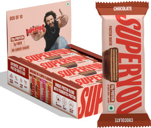 Chocolate 10g Protein Wafer Bar with 3g Fiber and 0 Added Sugar - (Pack of 10) Protein Bars