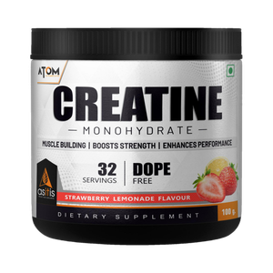 AS-IT-IS ATOM Creatine Monohydrate 100g - 32 Servings, Strawberry Lemonade Creatine