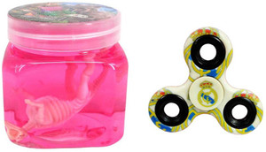 PREMSONS Combo of Hand Spinner New Jelly Slime with Dino Inside