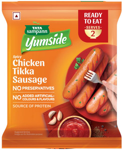 Tata Sampann Yumside Chicken Tikka Sausage, No Artificial Colour & Flavour, Ready To Eat Meal