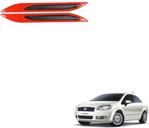 SEMAPHORE Car Bumper Corner Big Reflective Stickers Red For Fiat