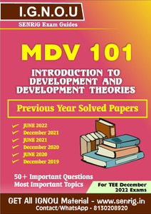 IGNOU MDV 101 Previous Year Solved Question Paper Introduction To Development And Development Theories IGNOU Master Of Arts Ibo2 WHATSAPP 8130208920 Buy IGNOU MDV 101 Previous Year Solved Question Pap...