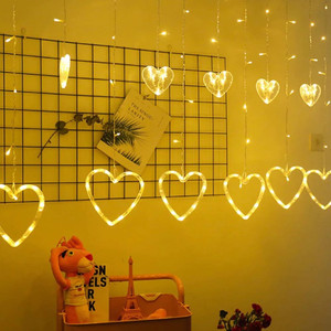 138 LEDs 2.49 m Yellow Steady, Flickering Heart Rice Lights