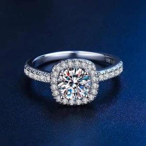 MYKI Sizziling Engagement American Diamond Ring For Women & Girls Stainless Steel Swarovski Crystal Silver Plated Ring