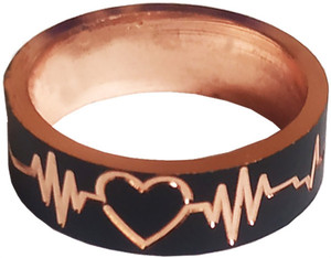 INFINITY INFINITY Metal Stainless Steel Heart Beat Couple Rings