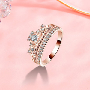 MYKI Princess Queen Rose Gold Plated Ring For Women Girls Stainless Steel Swarovski Crystal Gold Plated Ring Price in India Buy MYKI Princess Queen Rose Gold Plated Ring For Women
