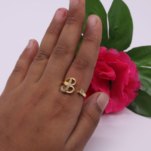 B initial ring gold hot sale