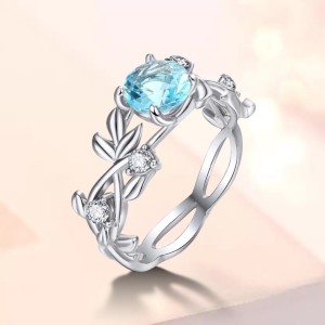MYKI Super Girly Elegant Engagement Ring For Women & Girls Sterling Silver Swarovski Crystal Sterling Silver Plated Ring