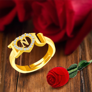 Gold ring letter n sale