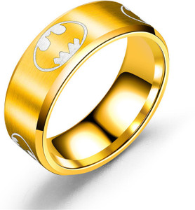 RVM Jewels Batman Inspired Bat Symbol Gold Ring Casual Everyday Fashion for Men and Boys Alloy Ring Price in India Buy RVM Jewels Batman Inspired Bat Symbol Gold Ring Casual Everyday