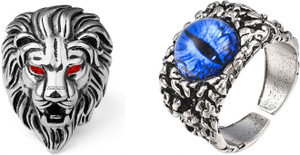 P R Production silver lion ring Dragon Eye Ring for Men and Women