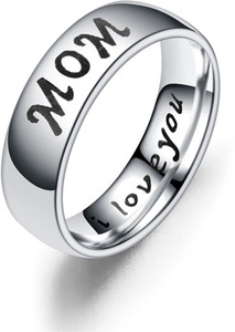 Sorellaz Mens US9 Mom I Love You Silver Ring Metal Ring Price in
