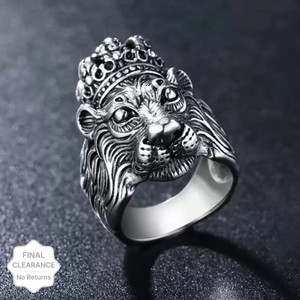 Fashion Frill Silver Rings for Boys and Man Lion Design Men Ring
