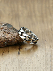 Mens silver chain hotsell ring