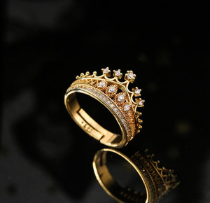 BLINGEE Queen Crown ad stone diamond Finger Ring luxury party wear