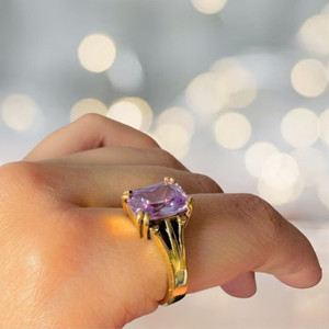 Purple colour stone ring best sale