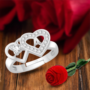 Divastri silver ring women girls ladies girlfriend lovers A letter