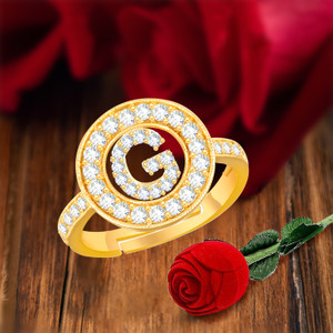 Gold ring with new arrivals letter g