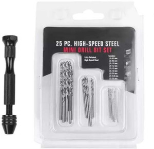 25 pcs precision pin vise hobby drill best sale mini micro hand twist drill bits set