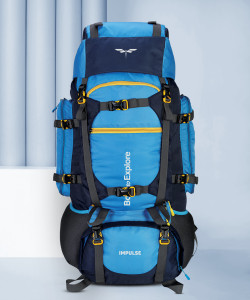 IMPULSE 80 Litres Keep Discovering Heavy Waterproof Rucksack Trekking Hiking Camping Outdoor Camps Luggage Bags Tour Travel Backpack with Rain Cover Rucksack 80 L Blue Price in India Flipkart