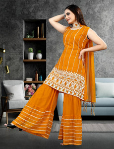 REVA ENTERPRISE Embroidered Kurta Sharara Dupatta Set Buy REVA ENTERPRISE Embroidered Kurta Sharara Dupatta Set Online at Best Prices in India Flipkart