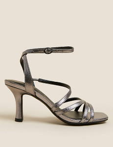 MARKS SPENCER Women Silver Heels Sandal