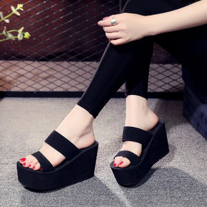 Sexy online black wedges