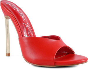 Red high hotsell heel mules shoes