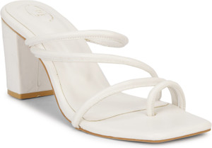 White strappy mule heels clearance