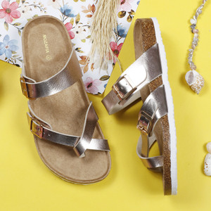 MOZAFIA Women Gold Flats Buy MOZAFIA Women Gold Flats Online at
