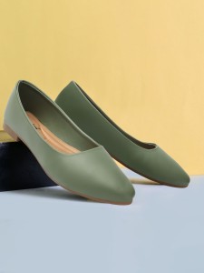 Olive green cheap flat shoes