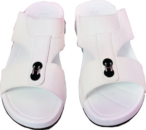 White leather chappals clearance