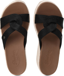 Skechers wedges black online
