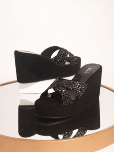 Dillards black wedges sales
