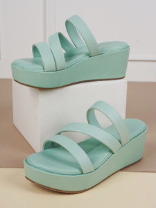 Mint green platform sandals clearance