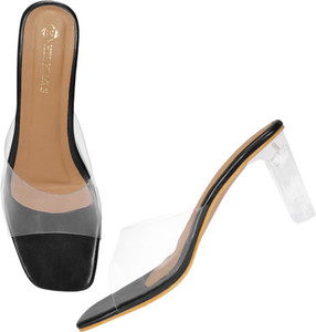 Clear strap black 2025 heels