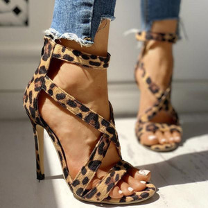 Cheetah print strappy heels deals