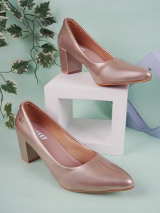 Buy online Beige Block Heel Pumps from heels for Women by Axium for ₹1189  at 52% off
