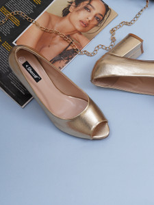 Gold peep toe discount flats