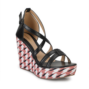 Black and white striped wedges store