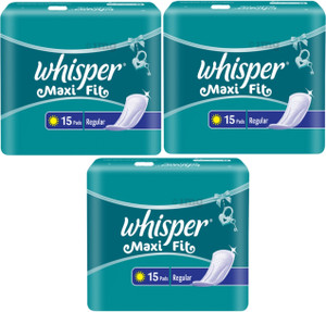 Whisper maxi fit regular 15 pads outlet