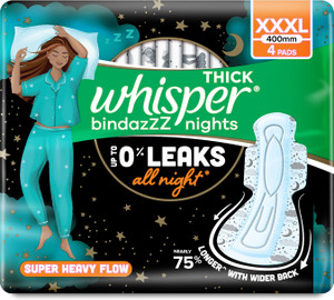 BINDAZZZ NIGHTS XXXL, UPTO 0% LEAKS ALL NIGHT LONG Sanitary Pad