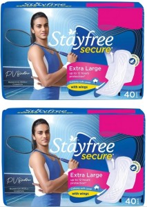 STAYFREE Secure Extra Large Cottony Soft Cover Sanitary Pads For Women  Wings, 40+40 Pads Sanitary Pad, Buy Women Hygiene products online in India