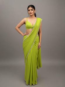 LOROFY Solid/Plain, Woven Bollywood Tussar Silk Saree